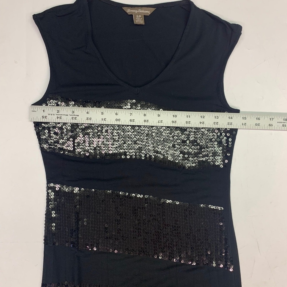Tommy Bahama Sequin Striped Sleeveless V-Neck Maxi Dress Evening Gown Women SZ S - Picture 13 of 16
